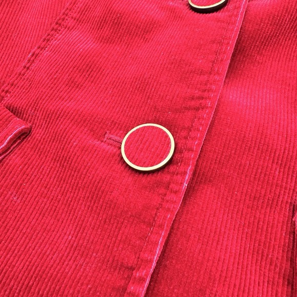 Talbots Corduroy Blazer Womens 8P‎ Red 4-Button Long Sleeve - Picture 9 of 11